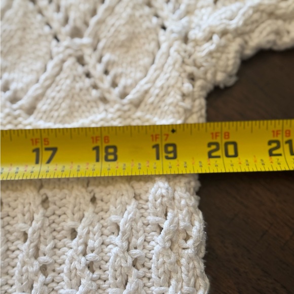 American Knitworks Cream Tunic Sweater Fisherman Long Knit White Pullover M - Picture 5 of 12